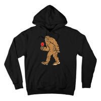 Bigfoot Sasquatch Table Tennis Ping Pong Player King Tall Hoodie