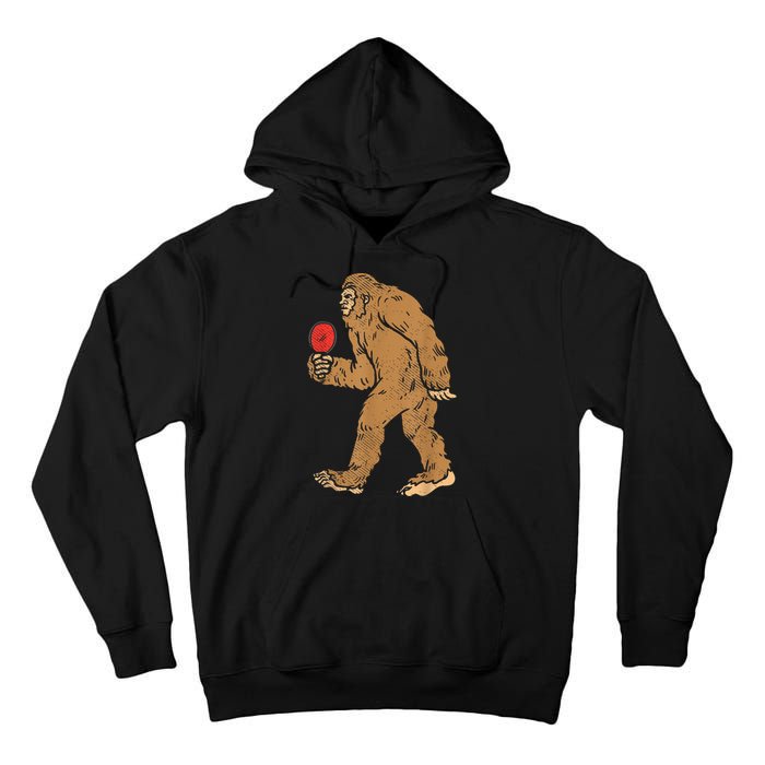 Bigfoot Sasquatch Table Tennis Ping Pong Player King Tall Hoodie