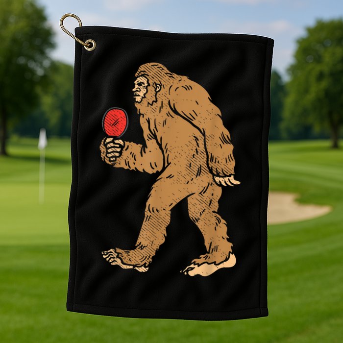 Bigfoot Sasquatch Table Tennis Ping Pong Player King Golf Towel