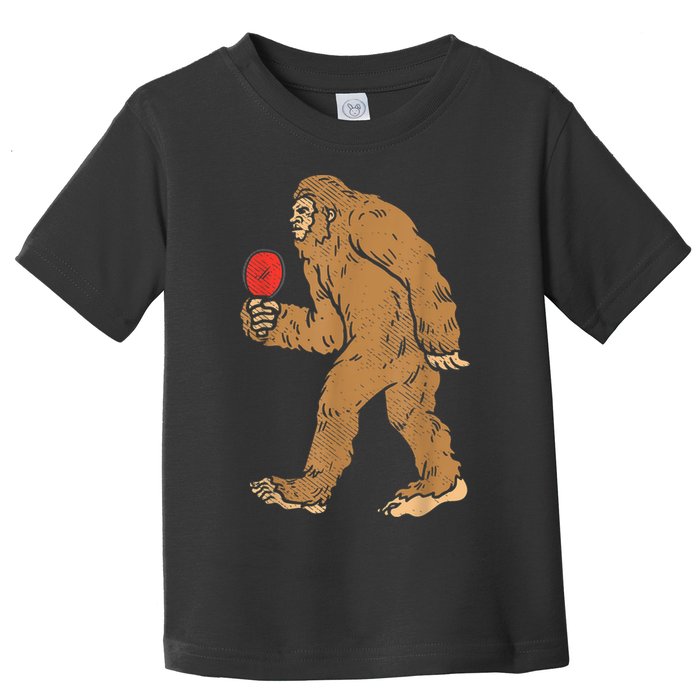Bigfoot Sasquatch Table Tennis Ping Pong Player King Toddler T-Shirt