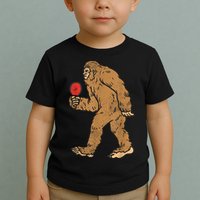 Bigfoot Sasquatch Table Tennis Ping Pong Player King Toddler T-Shirt