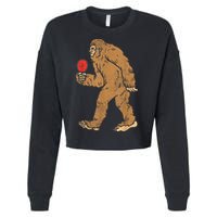 Bigfoot Sasquatch Table Tennis Ping Pong Player King Cropped Pullover Crew