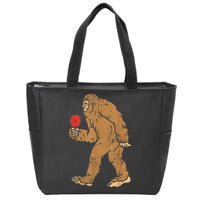 Bigfoot Sasquatch Table Tennis Ping Pong Player King Zip Tote Bag