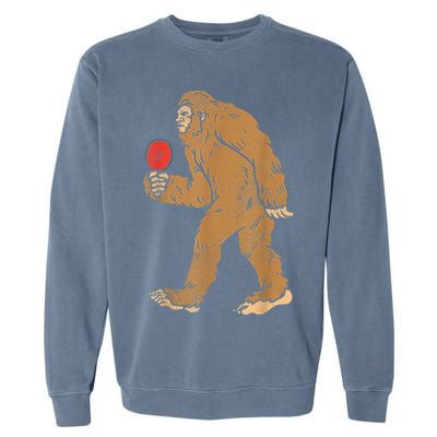 Bigfoot Sasquatch Table Tennis Ping Pong Player King Garment-Dyed Sweatshirt
