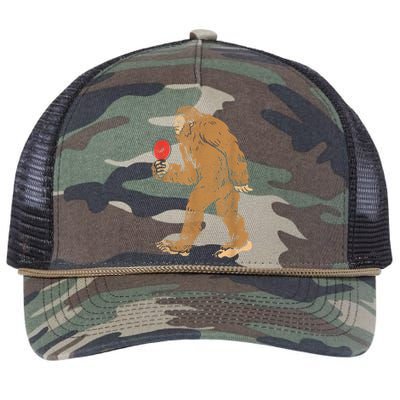 Bigfoot Sasquatch Table Tennis Ping Pong Player King Retro Rope Trucker Hat Cap