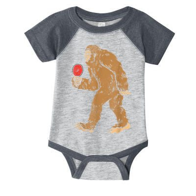 Bigfoot Sasquatch Table Tennis Ping Pong Player King Infant Baby Jersey Bodysuit