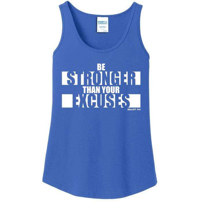 Be Stronger Than Your Excuses Fitness Motivation Gym Sayings Gift Ladies Essential Tank