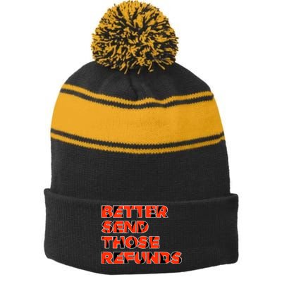 Better Send Those The Refunds Cincy Cincinnati Football Stripe Pom Pom Beanie