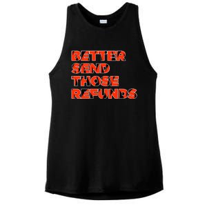 Better Send Those The Refunds Cincy Cincinnati Football Ladies PosiCharge Tri-Blend Wicking Tank