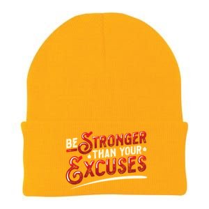 Be Stronger Than Your Excuses Fitness Meaningful Gift Knit Cap Winter Beanie