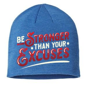 Be Stronger Than Your Excuses Fitness Meaningful Gift Sustainable Beanie