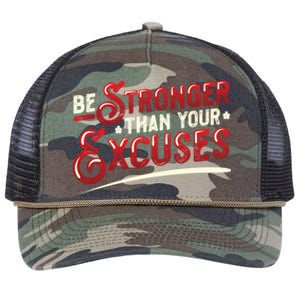 Be Stronger Than Your Excuses Fitness Meaningful Gift Retro Rope Trucker Hat Cap