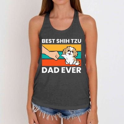 Best Shih Tzu Dad Ever Funny Shih Tzu Women's Knotted Racerback Tank