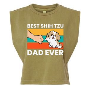 Best Shih Tzu Dad Ever Funny Shih Tzu Garment-Dyed Women's Muscle Tee