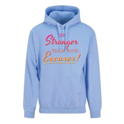 Be Stronger Than Your Excuses Motivational Inspiration Quote Gift Unisex Surf Hoodie