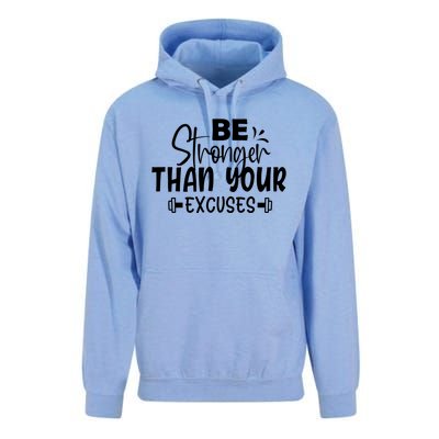 Be Stronger Than Your Excuses Workout Gift Unisex Surf Hoodie