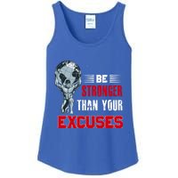 Be Stronger Than Your Excuses Bodybuilding Funny Gift Ladies Essential Tank