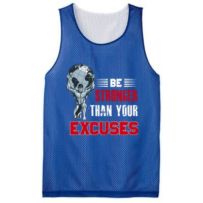 Be Stronger Than Your Excuses Bodybuilding Funny Gift Mesh Reversible Basketball Jersey Tank