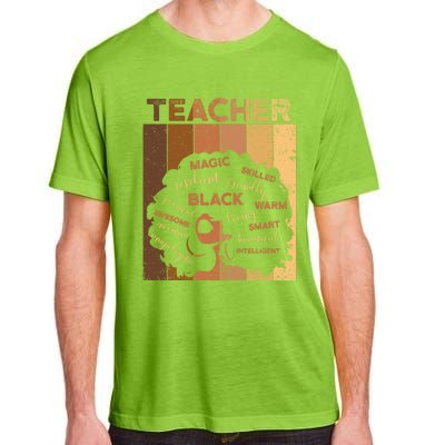 Black Smart Teacher Afro Melanin African American Retro Gift Adult ChromaSoft Performance T-Shirt