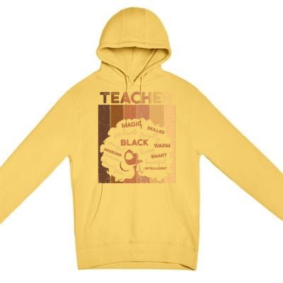 Black Smart Teacher Afro Melanin African American Retro Gift Premium Pullover Hoodie