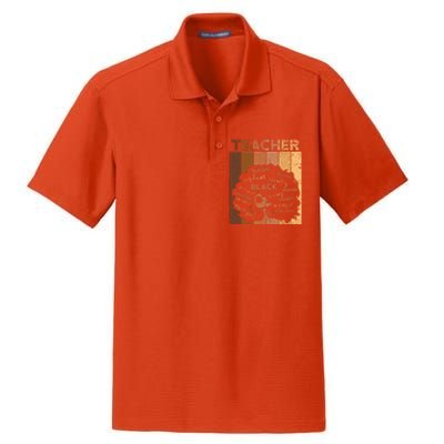 Black Smart Teacher Afro Melanin African American Retro Gift Dry Zone Grid Polo