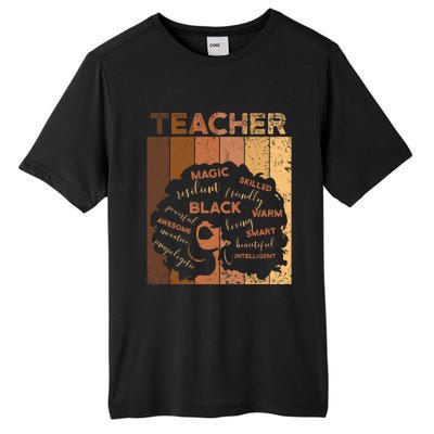 Black Smart Teacher Afro Melanin African American Retro Gift Tall Fusion ChromaSoft Performance T-Shirt