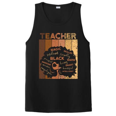 Black Smart Teacher Afro Melanin African American Retro Gift PosiCharge Competitor Tank