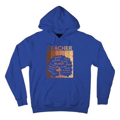 Black Smart Teacher Afro Melanin African American Retro Gift Hoodie