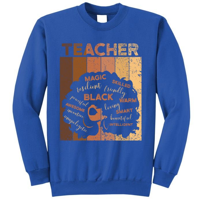 Black Smart Teacher Afro Melanin African American Retro Gift Sweatshirt