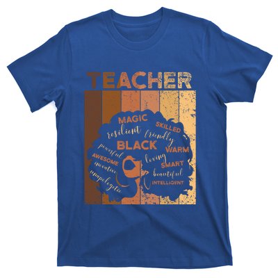 Black Smart Teacher Afro Melanin African American Retro Gift T-Shirt