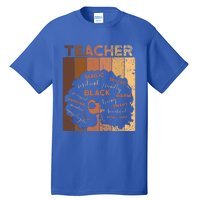 Black Smart Teacher Afro Melanin African American Retro Gift Tall T-Shirt