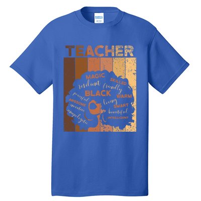 Black Smart Teacher Afro Melanin African American Retro Gift Tall T-Shirt