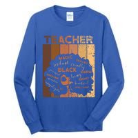 Black Smart Teacher Afro Melanin African American Retro Gift Tall Long Sleeve T-Shirt