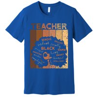 Black Smart Teacher Afro Melanin African American Retro Gift Premium T-Shirt