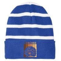 Black Smart Teacher Afro Melanin African American Retro Gift Striped Beanie with Solid Band