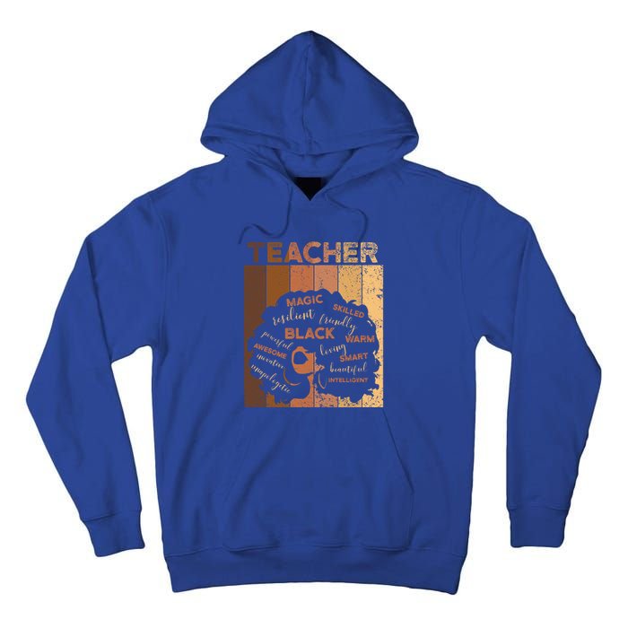 Black Smart Teacher Afro Melanin African American Retro Gift Tall Hoodie