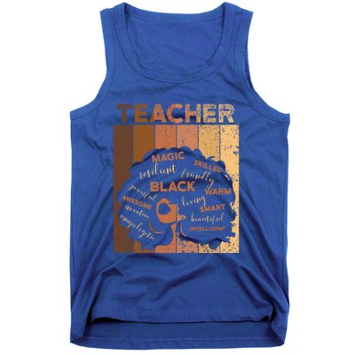 Black Smart Teacher Afro Melanin African American Retro Gift Tank Top