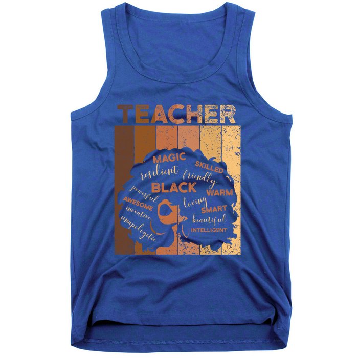 Black Smart Teacher Afro Melanin African American Retro Gift Tank Top