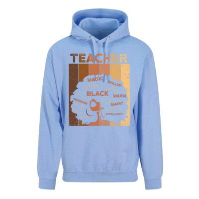 Black Smart Teacher Afro Melanin African American Retro Gift Unisex Surf Hoodie