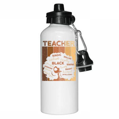 Black Smart Teacher Afro Melanin African American Retro Gift Aluminum Water Bottle