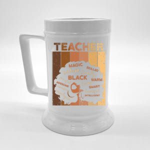 Black Smart Teacher Afro Melanin African American Retro Gift Beer Stein