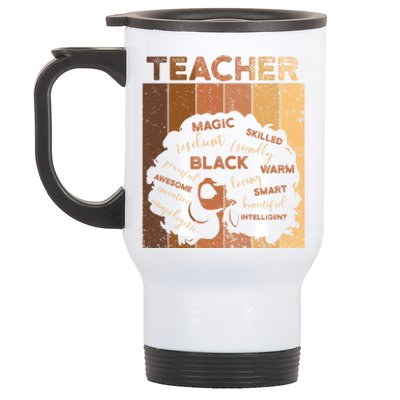 Black Smart Teacher Afro Melanin African American Retro Gift Stainless Steel Travel Mug