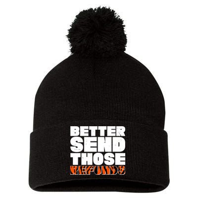 Better Send Those Refunds Cincinnati Football Pom Pom 12in Knit Beanie
