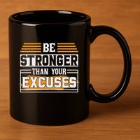 Be Stronger Than Your Excuses 11oz C Handle Ceramic Mug