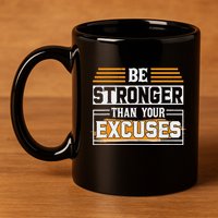Be Stronger Than Your Excuses 11oz C Handle Ceramic Mug