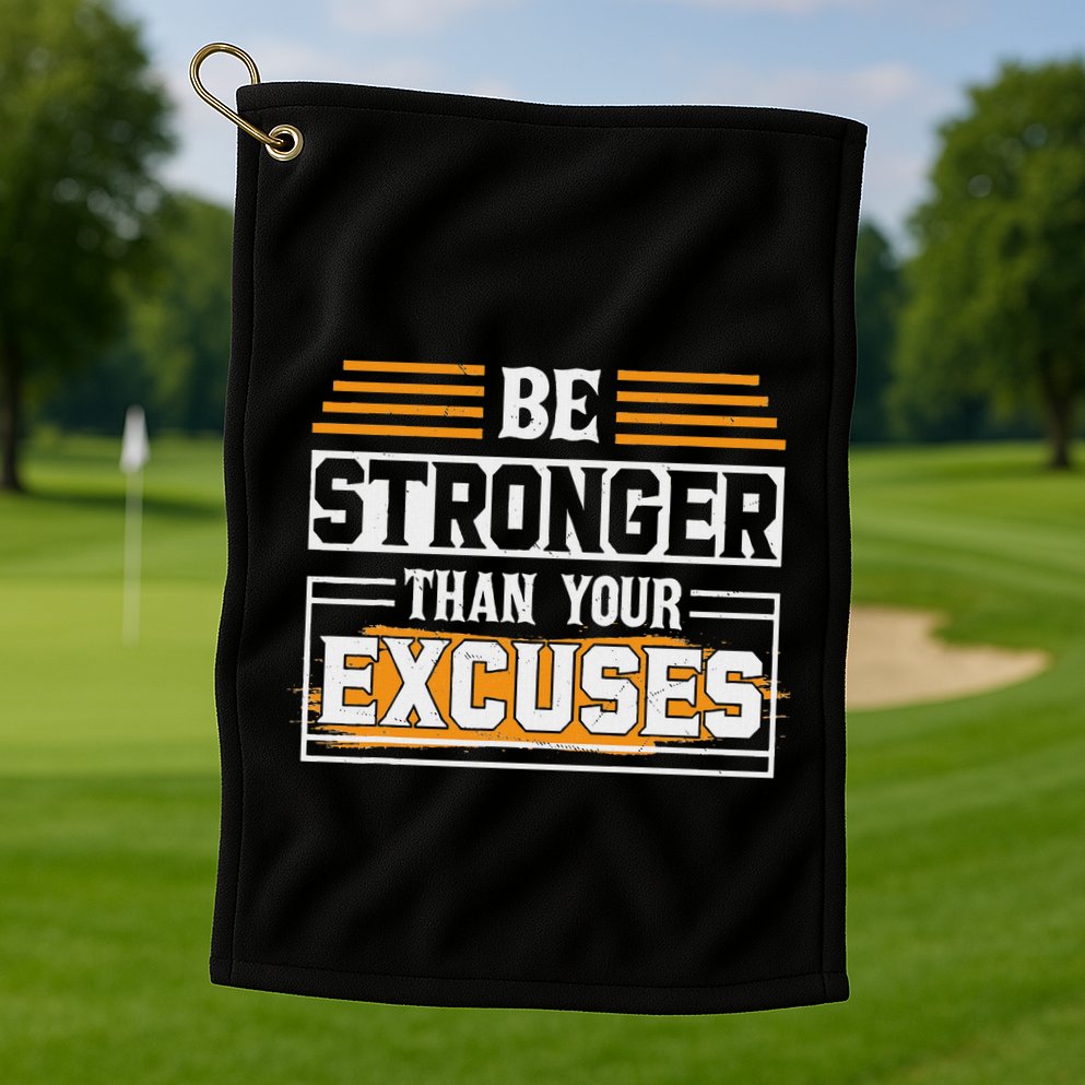 Be Stronger Than Your Excuses Golf Towel