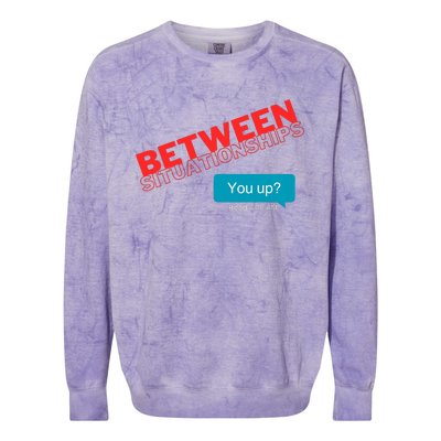 Between Situationship Text Colorblast Crewneck Sweatshirt