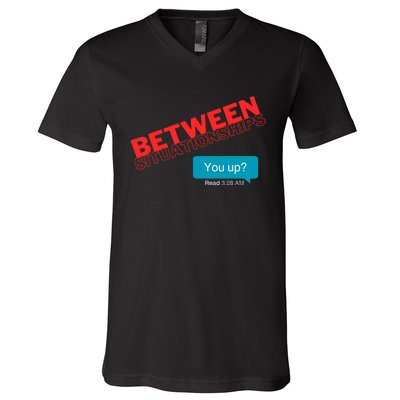 Between Situationship Text V-Neck T-Shirt