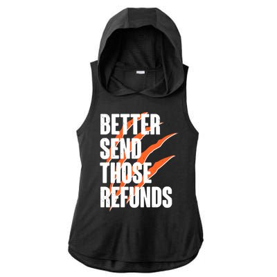 Better Send Those Refunds Cincinnati Football Claw Strike Ladies PosiCharge Tri-Blend Wicking Draft Hoodie Tank