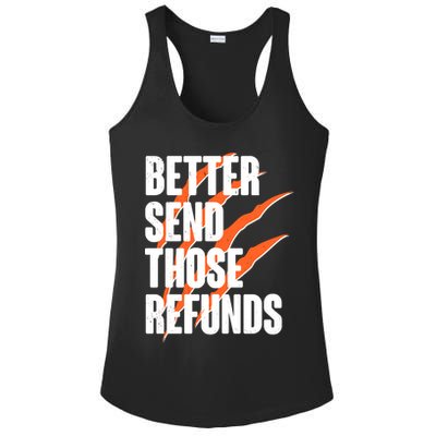 Better Send Those Refunds Cincinnati Football Claw Strike Ladies PosiCharge Competitor Racerback Tank
